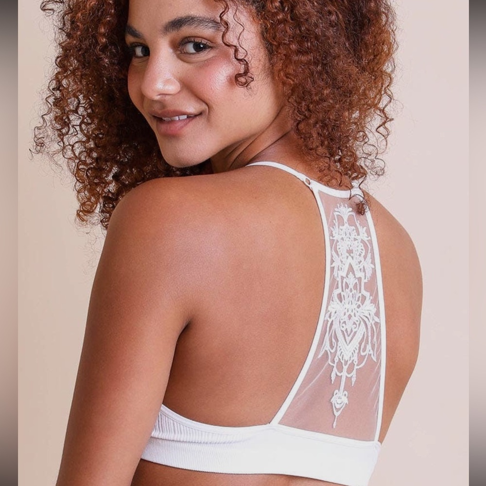 Lotus Mesh Bralette White